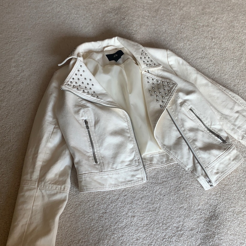 White HM Studded Jacket